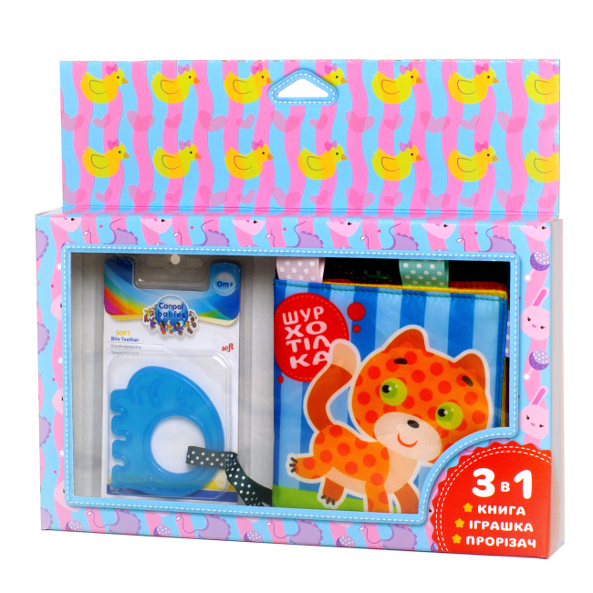 Розвивальні іграшки - М'яка книга Книжковий хмарочос Шурхотілка Котик (3785)#3