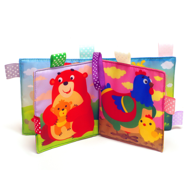 Розвивальні іграшки - М'яка книга Книжковий хмарочос Пищалка Мама та малюки (3747)#2