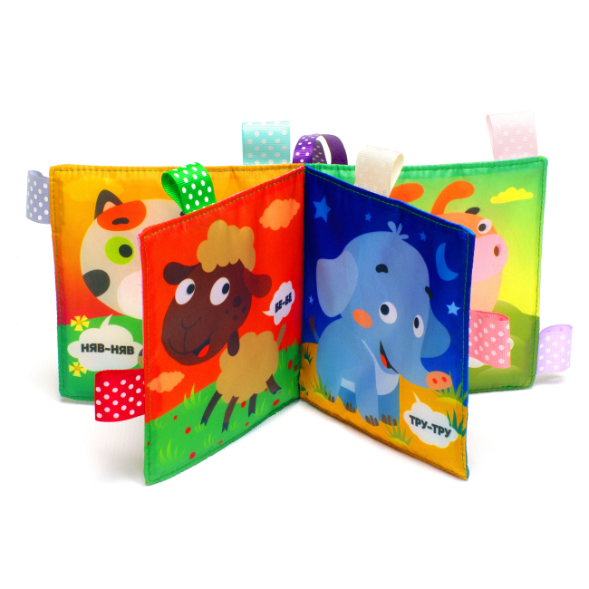 Розвивальні іграшки - М'яка книга Книжковий хмарочос Пищалка Як каже мама (3815)#2