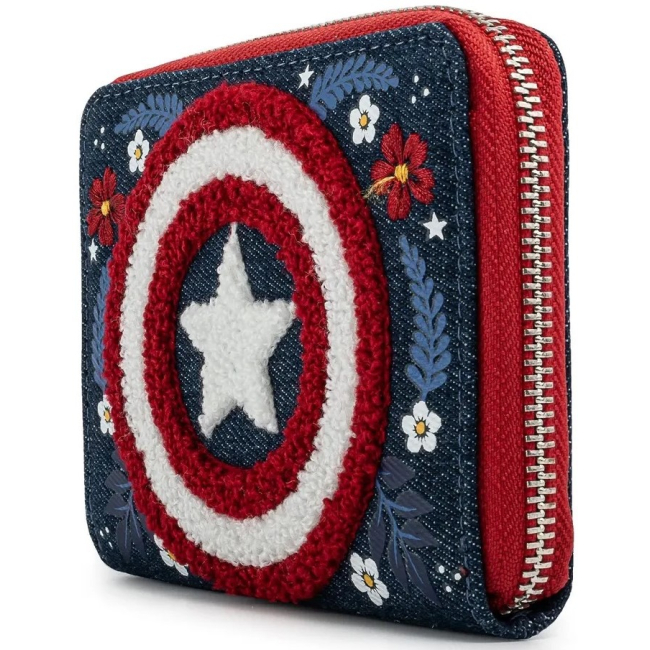 Пеналы и кошельки - Кошелек Loungefly Marvel Captain America Floral shield (MVWA0157)#2