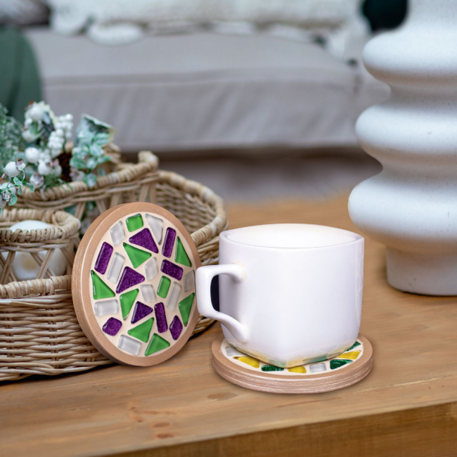 Мозаика - Набор стеклянной мозаики Mosaaro Хрустальное стекло Подставка для чашек (MA1001)#2