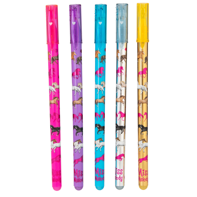 Канцтовари - Набір ручок Miss Melody з блискітками 5 кольорів (0412109)#2