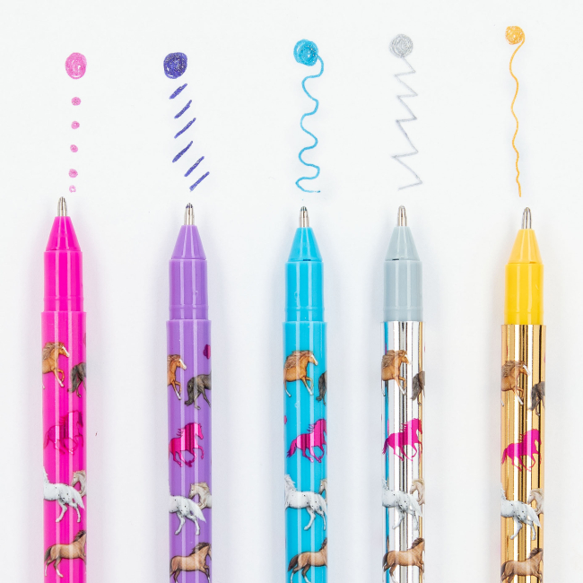 Канцтовари - Набір ручок Miss Melody з блискітками 5 кольорів (0412109)#4