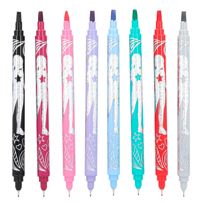 Канцтовари - Набір фломастерів Top Model Calligraphy and fineliner 8 кольорів (0411392)#4