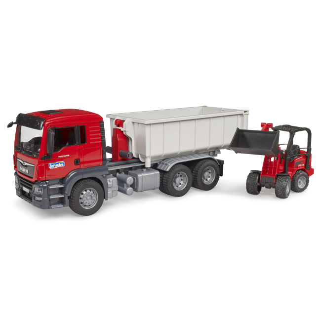 Транспорт і спецтехніка - Ігровий набір Bruder Вантажівка MAN TGS та міні-навантажувач Schaffer 2630 (03767)#4