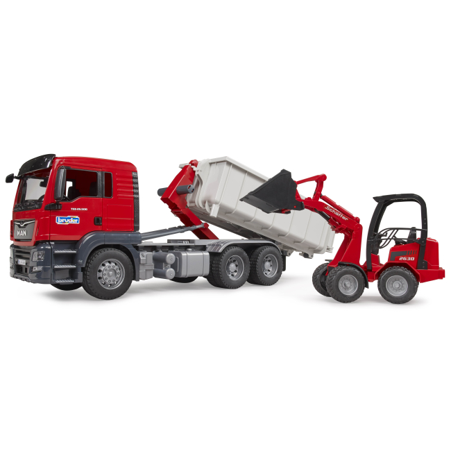 Транспорт і спецтехніка - Ігровий набір Bruder Вантажівка MAN TGS та міні-навантажувач Schaffer 2630 (03767)#6