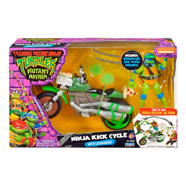 Фигурки персонажей - Игровой набор TMNT Movie III Леонардо на мотоцикле (83431)#5