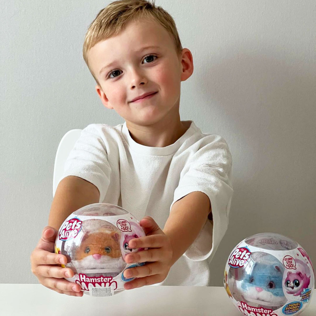 Мягкие животные - Интерактивная игрушка Pets alive S1 Забавный хомячок голубой (9543-1)#3