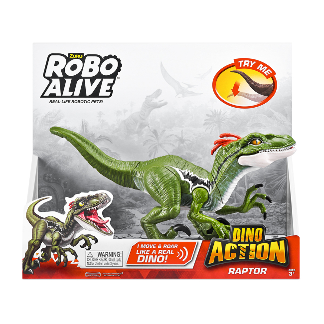 Фігурки тварин - Інтерактивна іграшка Robo Alive Dino Action Раптор (7172)#4