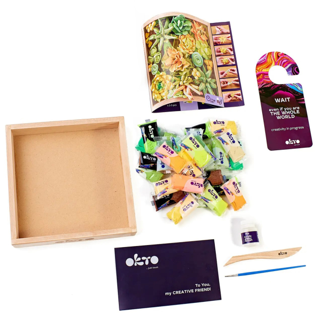 Наборы для лепки - Набор для творчества OKTO Wood and Craft Суккуленты Энергия (10009)#2