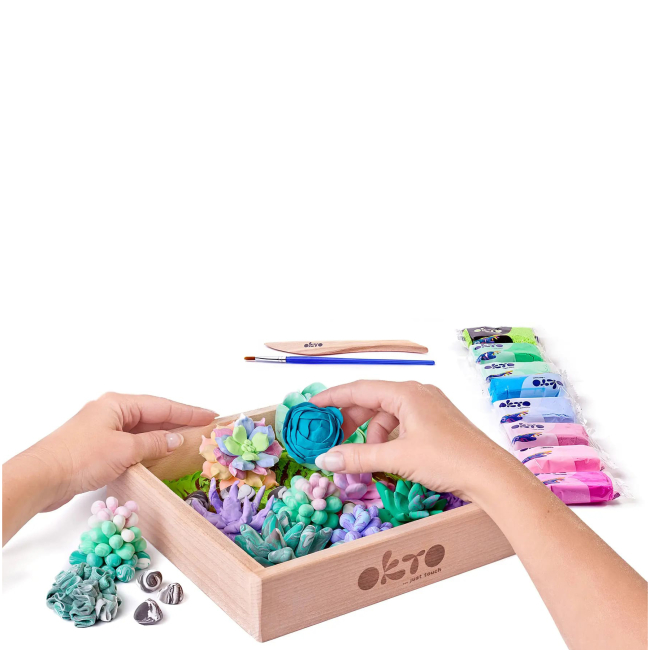 Наборы для лепки - Набор для творчества OKTO Wood and Craft Суккуленты Нежность (10010)#3