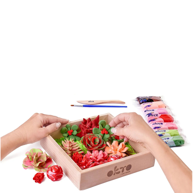 Набори для ліплення - Набір для творчості OKTO Wood and Craft Сукуленти Пристрасть (10011)#3