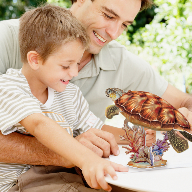 3D-пазли - Тривимірний пазл CubicFun Зникаючі тварини Морська черепаха (DS1080h)#3