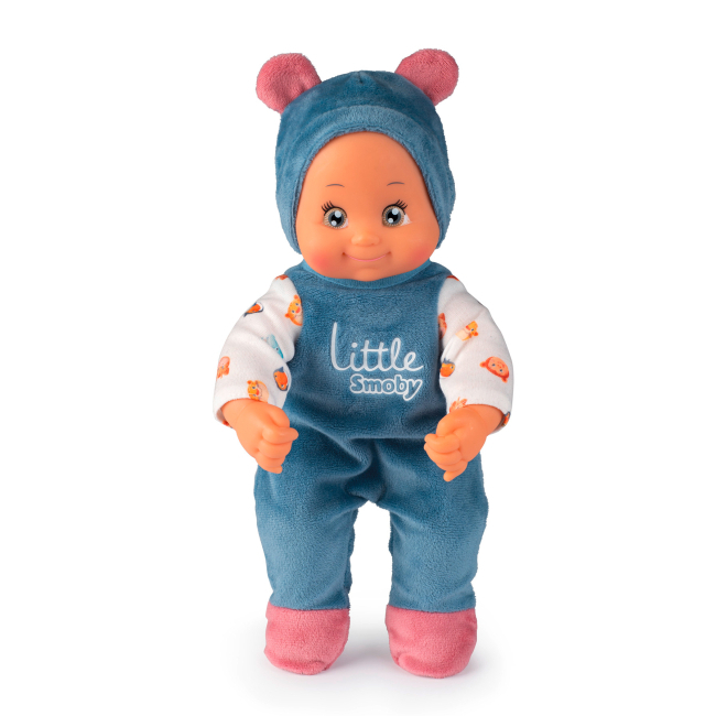 Транспорт і улюбленці - Коляска Smoby Little Прогулянка синя 3 в 1 з пупсом (140308)#2