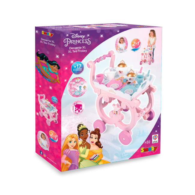 Дитячі кухні та побутова техніка - Возик Smoby Дісней Принцеси з сервізом (312502)#3