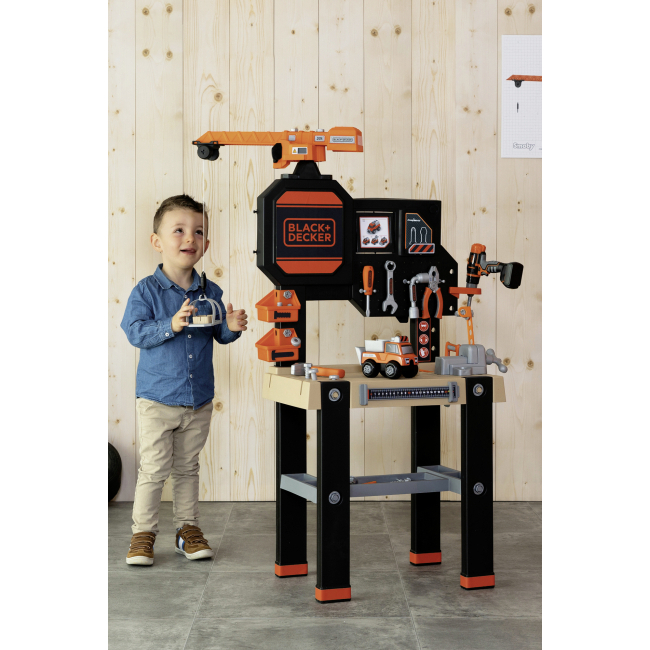 Наборы профессий - Игровой набор Smoby Toys Мастерская с подъемным краном и машинкой (360731)#4