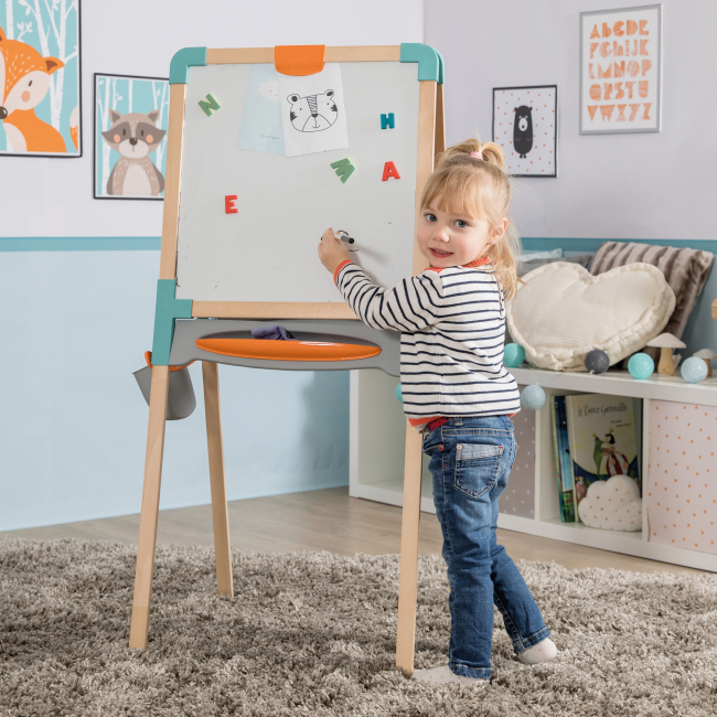 Детская мебель - Деревянный мольберт Smoby Toys Веселое обучение двухсторонний (410401)#4