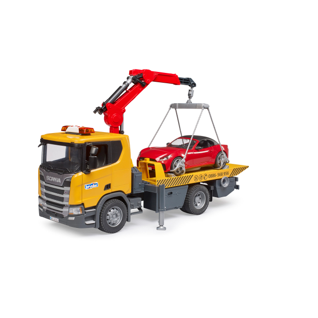 Транспорт и спецтехника - Игровой набор Bruder Эвакуатор Scania Super 560R и автомобиль Roadster (03552)#4