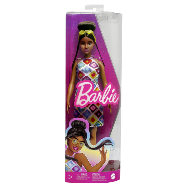 Ляльки - Лялька Barbie Fashionistas в сукні з візерунком у ромб (HJT07)#4