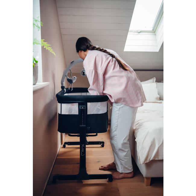 Манежі - Приставне ліжечко MoMi Revo dark grey (5900495056412)#4