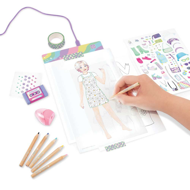 Наборы для творчества - Игровой набор Make it Real для создания модных коллекций со световым планшетом (MR3503)#4