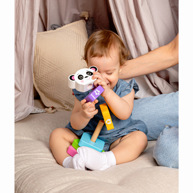 Розвивальні іграшки - Дерев'яна іграшка Kids Hits Пірамідка Панда (KH20/012)#4