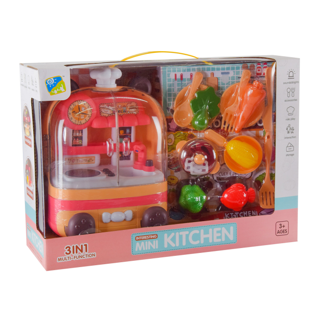 Детские кухни и бытовая техника - Игровой набор Shantou Jinxing Кухня mini kitchen розовая (C668-25/26/1)#3