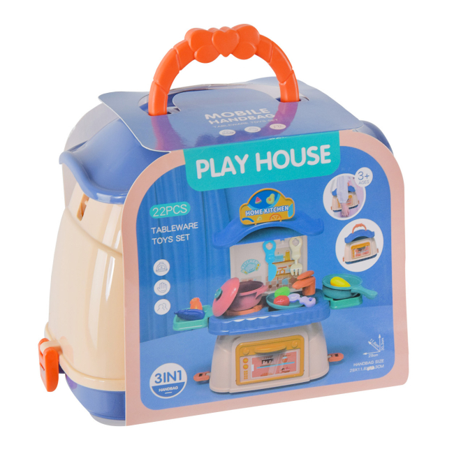 Детские кухни и бытовая техника - ​Игровой набор Shantou Jinxing Home kitchen 3 в 1 синий (L666-74A/77A/2)#2