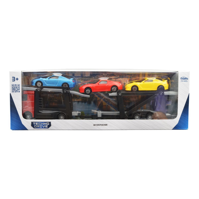 Транспорт и спецтехника - Игровой набор TechnoDrive Автоперевозчик 3 штуки (541756.270)#5