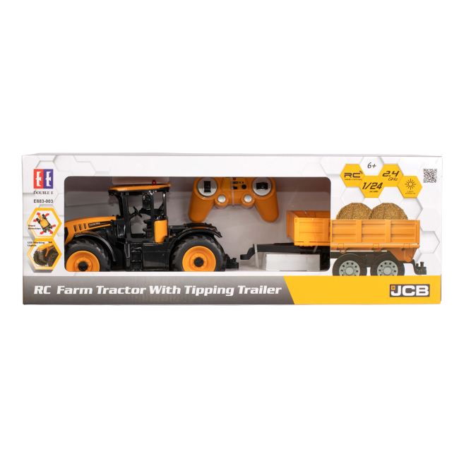 Радіокеровані моделі - ​Автомодель Double E Трактор JCB з причепом (E683-003)#4