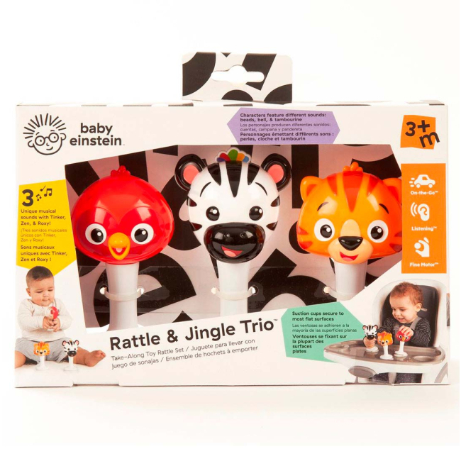 Розвивальні іграшки - Іграшка на присосці Baby Einstein Rattle & jingle trio (12359)#3