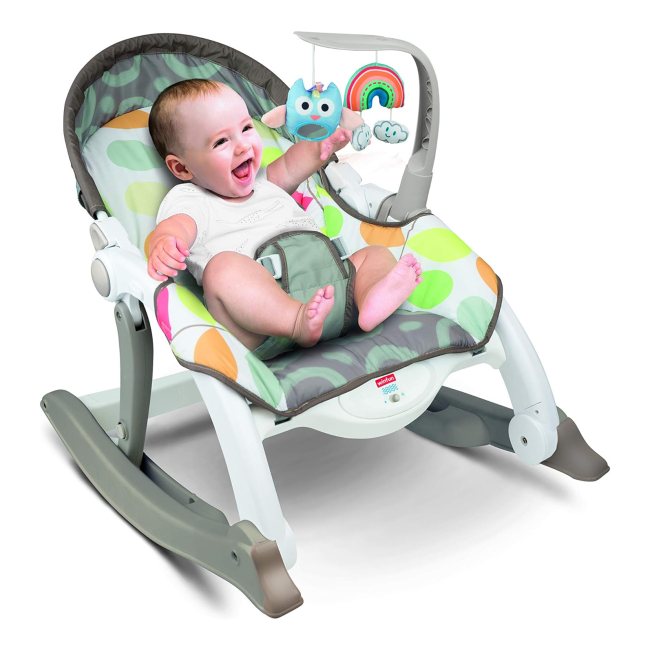 Крісла-качалки - Шезлонг-гойдалка WinFun Grow with me 2 в 1 сіра (802000-NI)#4