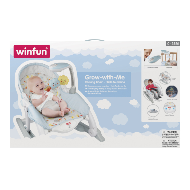 Кресла-качалки - ​Шезлонг-качели WinFun Grow with me 2 в 1 голубая (802101-NL)#2