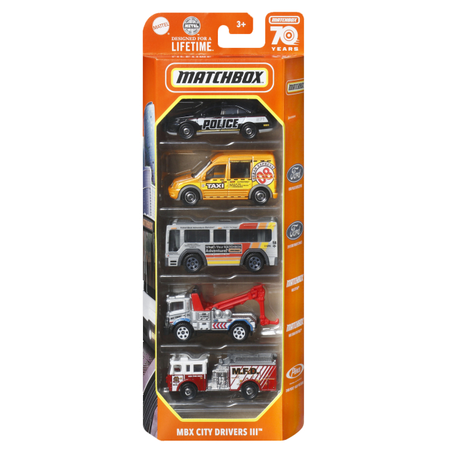 Транспорт і спецтехніка - Набір ​автомобілів Matchbox City drivers III (С1817/HKY15)#7