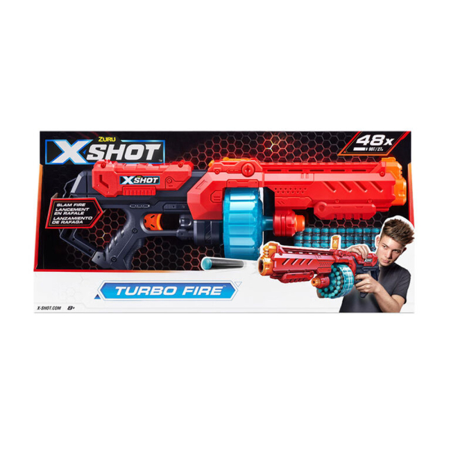 Помпова зброя - Швидкострільний бластер X-Shot Red Excel Turbo Fire (36270R)#2