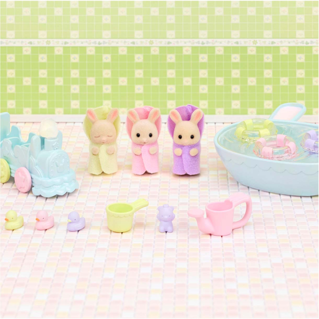 Фигурки животных - Игровой набор Sylvanian Families Купание тройни молочных крольчат (5707)#4