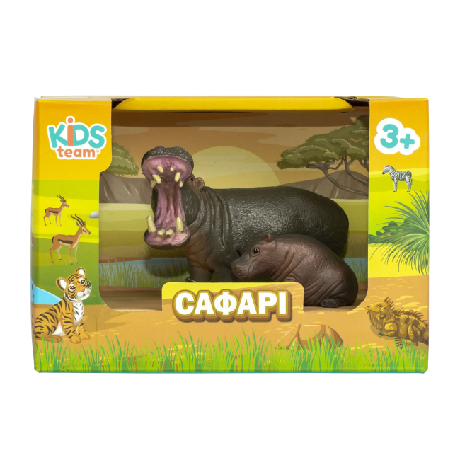 Фигурки животных - Набор фигурок Kids Team Сафари Бегемот с бегемотиком (Q9899-A23/1)#2