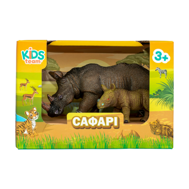 Фигурки животных - Набор фигурок Kids Team Сафари Носорог с детенышем (Q9899-A24/2)#2