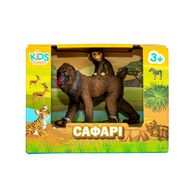 Фигурки животных - Набор фигурок Kids Team Сафари Мандрил с детенышем (Q9899-A81/5)#2