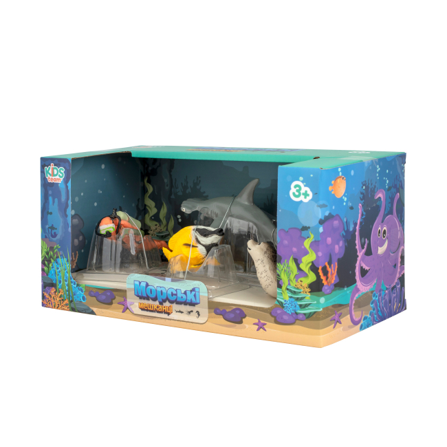 Фигурки животных - Набор фигурок Kids Team Морские обитатели Акула-молот тюлень рыба-бабочка (Q9899-P24/2)#2