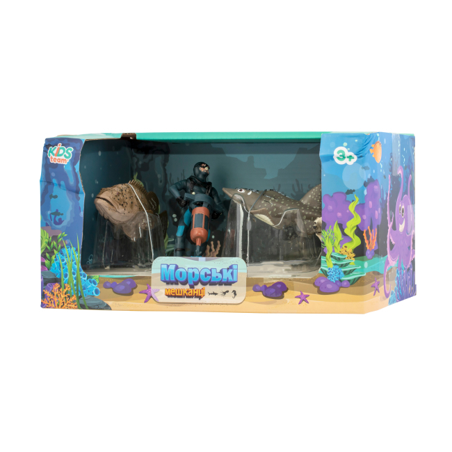 Фігурки тварин - Набір фігурок Kids Team Морські мешканці Окунь скат біле ведмежа (Q9899-P25/2)#2