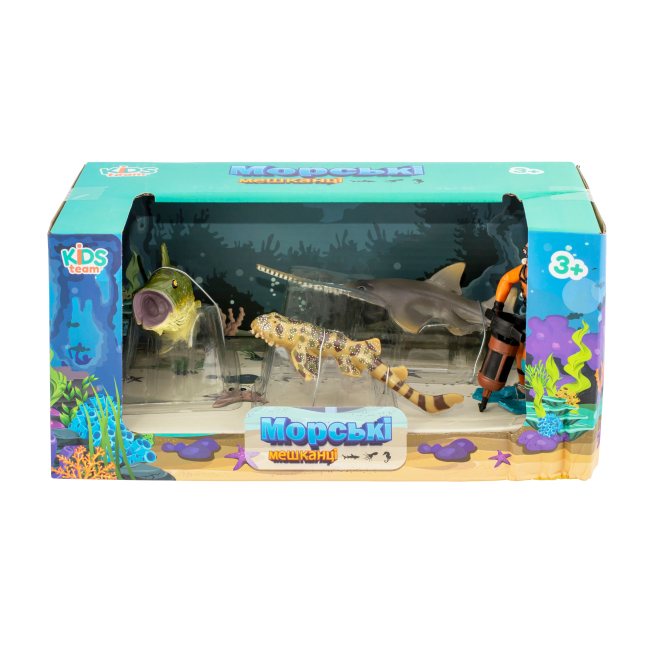 Фігурки тварин - Набір фігурок Kids Team Морські мешканці Бичача акула європейський пилорил окунь (Q9899-P25/3)#2