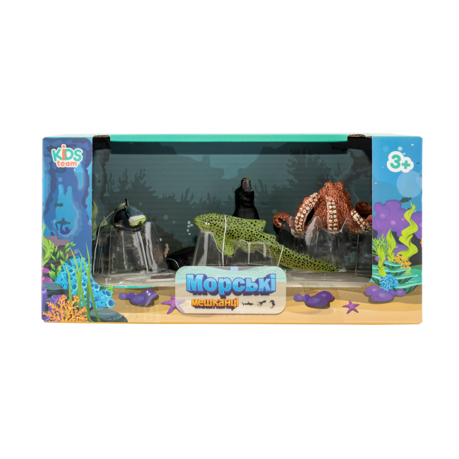 Фигурки животных - Набор фигурок Kids Team Морские обитатели Зебровая акула морской лев осьминог (Q9899-P26/3)#2