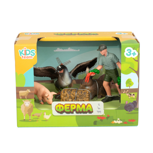 Фигурки животных - Набор фигурок Kids Team Ферма Гусь кролик поросенок (Q9899-T7/2)#2