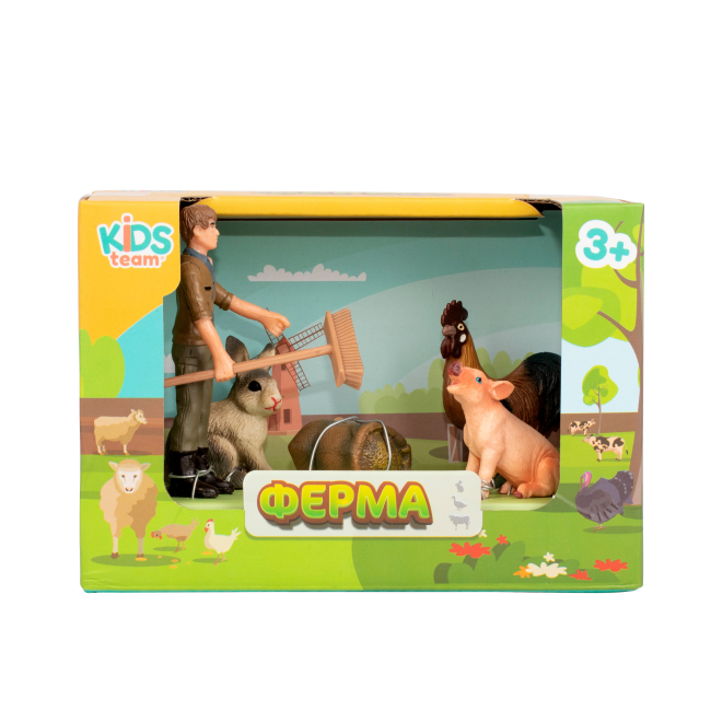 Фигурки животных - Набор фигурок Kids Team Ферма Петух кролик поросенок (Q9899-T7/4)#2