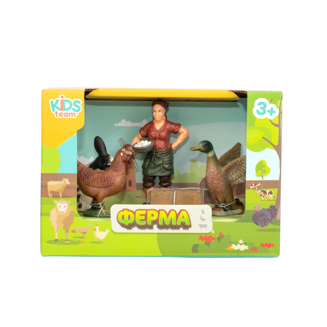 Фігурки тварин - Набір фігурок  Kids Team Ферма Курка кролик качка (Q9899-T7/6)#2