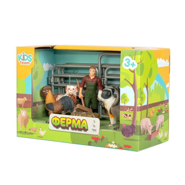 Фигурки животных - Набор фигурок Kids Team Ферма Петух гусыня две собаки (Q9899-X14/1)#2