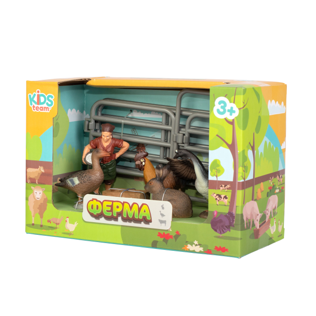 Фігурки тварин - Набір фігурок Kids Team Ферма Качка гусак півень кролик (Q9899-X14/3)#2
