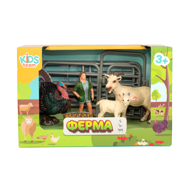 Фигурки животных - Набор фигурок Kids Team Ферма Индюк и козлята (Q9899-X20/2)#2