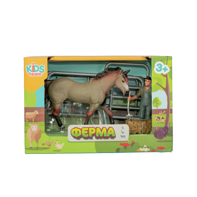Фігурки тварин - Набір фігурок Kids Team Ферма Кінь саврасий сірий (Q9899-X3/2)#2